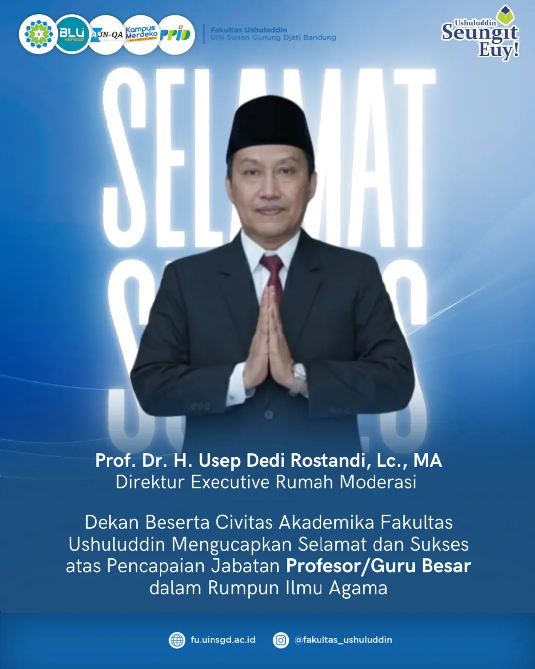 Raih Guru Besar, Usep Dedi Rostandi: Simbol Dedikasi, Pengabdian, dan Kontribusi Keilmuan