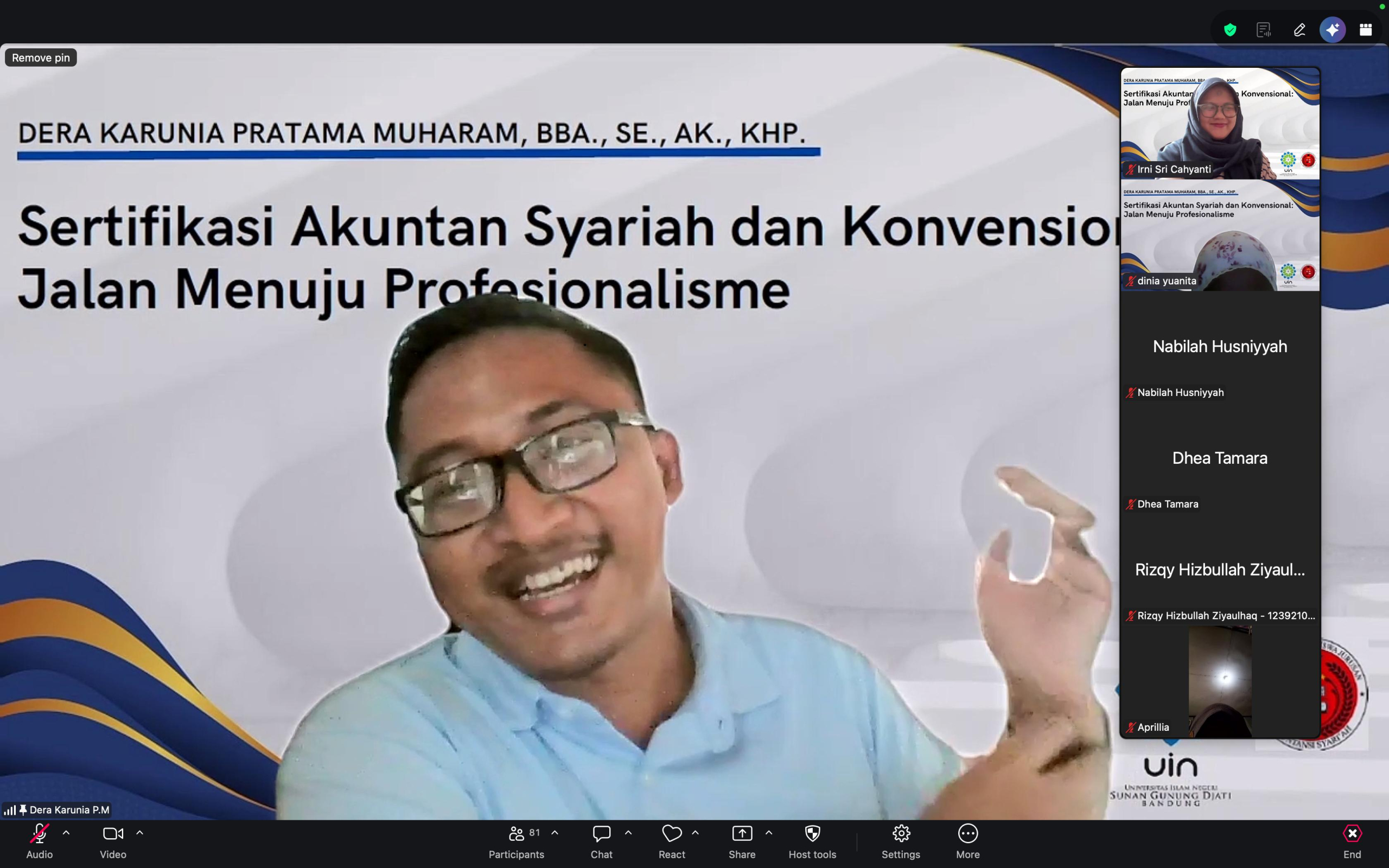 Dosen Tamu UIN Bandung Bahas Pentingnya Sertifikasi Akuntan Syariah