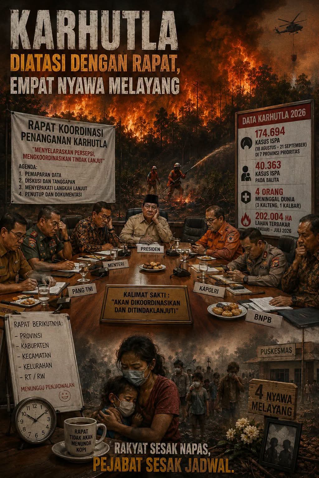 Karhutla Diatasi dengan Rapat, Empat Nyawa Melayang