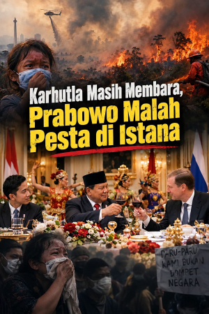 Karhutla Masih Membara, Prabowo Malah Pesta di Istana